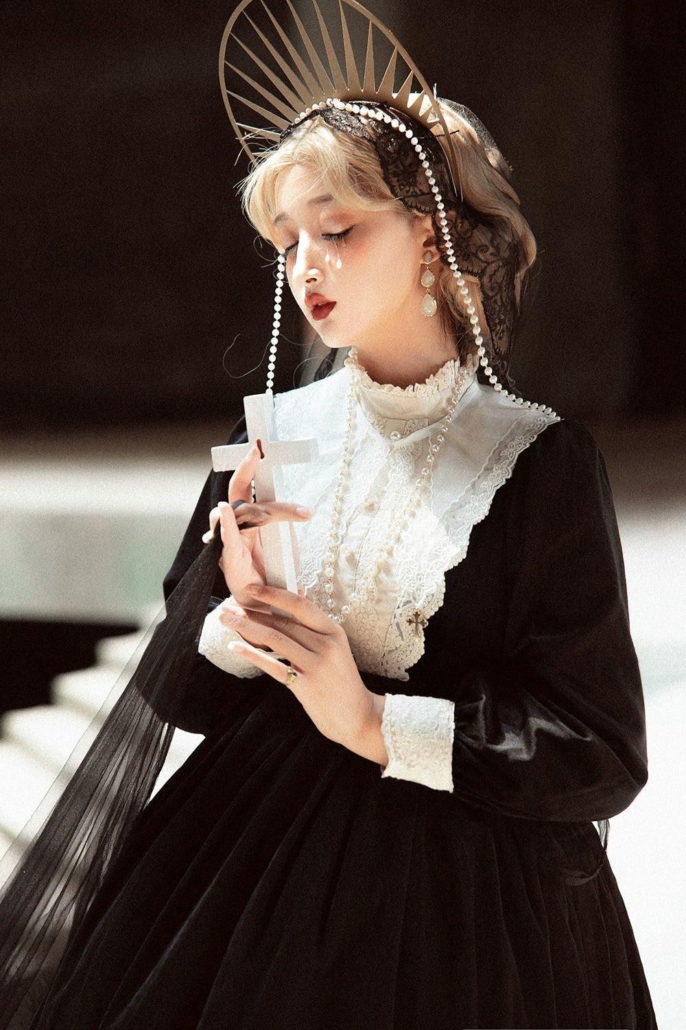 (BFM)Miss Point~Customized Lolita Dress Vintage Elegant Velvet OP Dress 32520:391680