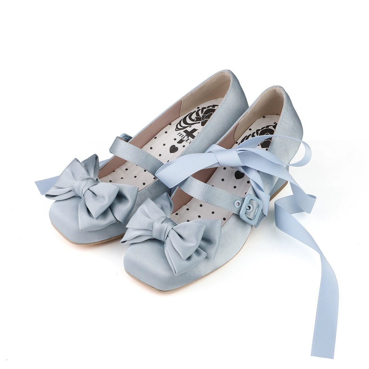 MODO - Sisi - Elegant Lolita Satin Shoes, Square Toe Blue 34