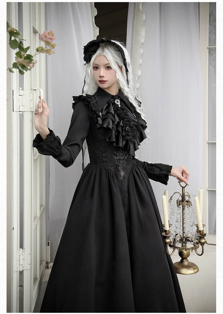 With PUJI~Poem of Dusk~Gothic Lolita Bust-supporting Dress Suit