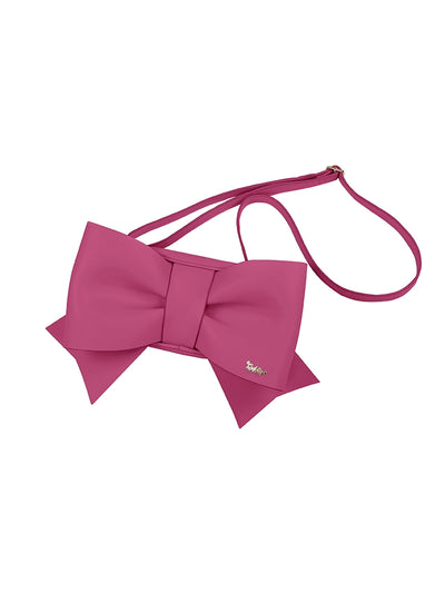 To Alice~Cute 3D Bow Lolita Bag Pearl Crossbody Handbag Rose pink  