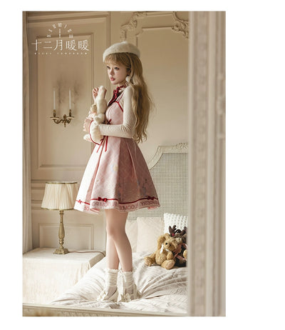 (BFM)Nikki Tomorrow~Sweet Lolita JSK Dress Pink Dress Knit Shirt   