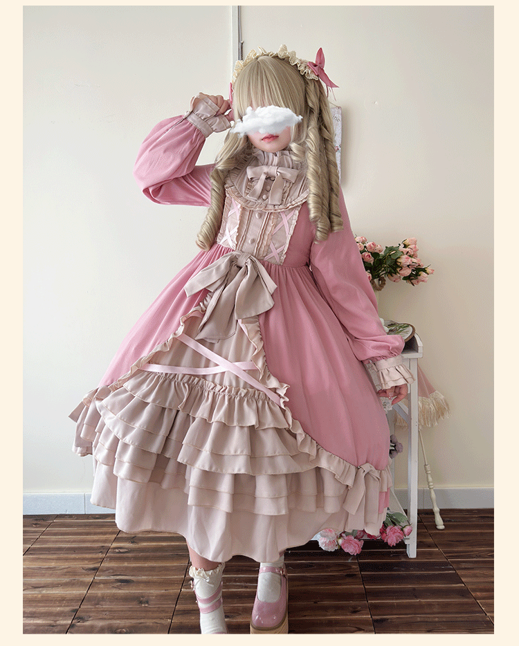 Niu Niu~Plus Size Lolita OP Dress Halloween Retro Daily Dress