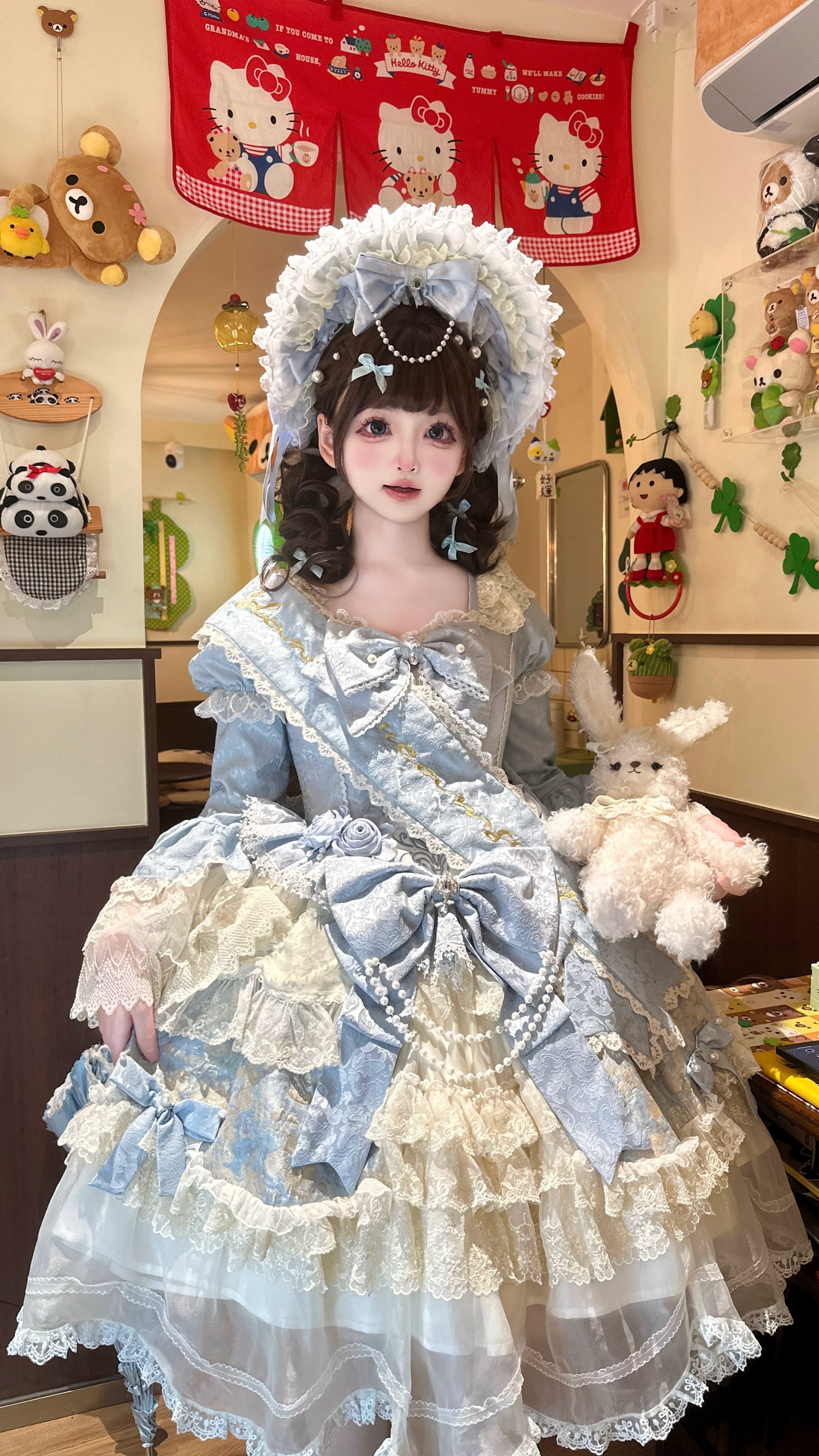 Cloris's Kiss - Gorgeous Sweet Lolita OP Dress, Detachable Hand Sleeves 44642:816927