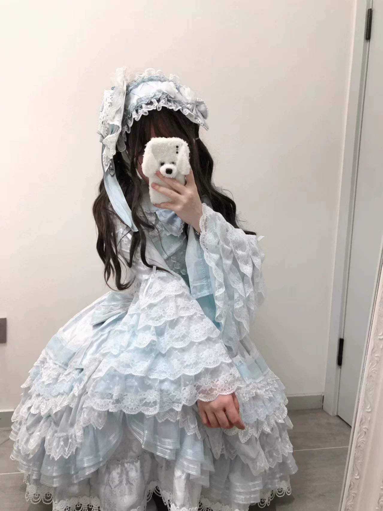 Fermented Milk Puff - Slim Fit Sweet Lolita Shirt, Hime Sleeve