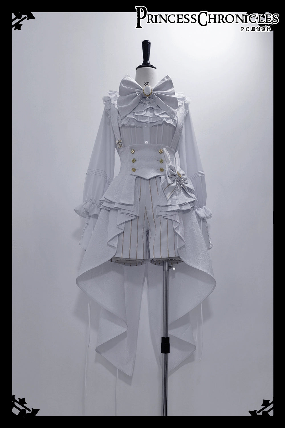 Princess Chronicles~Rabbit Theater White Moonlight~Ouji Lolita Shorts Set Corset and Rabbit Hat Accessory   