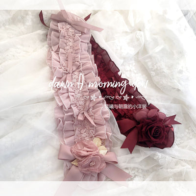 Dawn And Morning~Rozen Maiden Accessories Lolita BNT Choker Cuffs hairband rose pink 