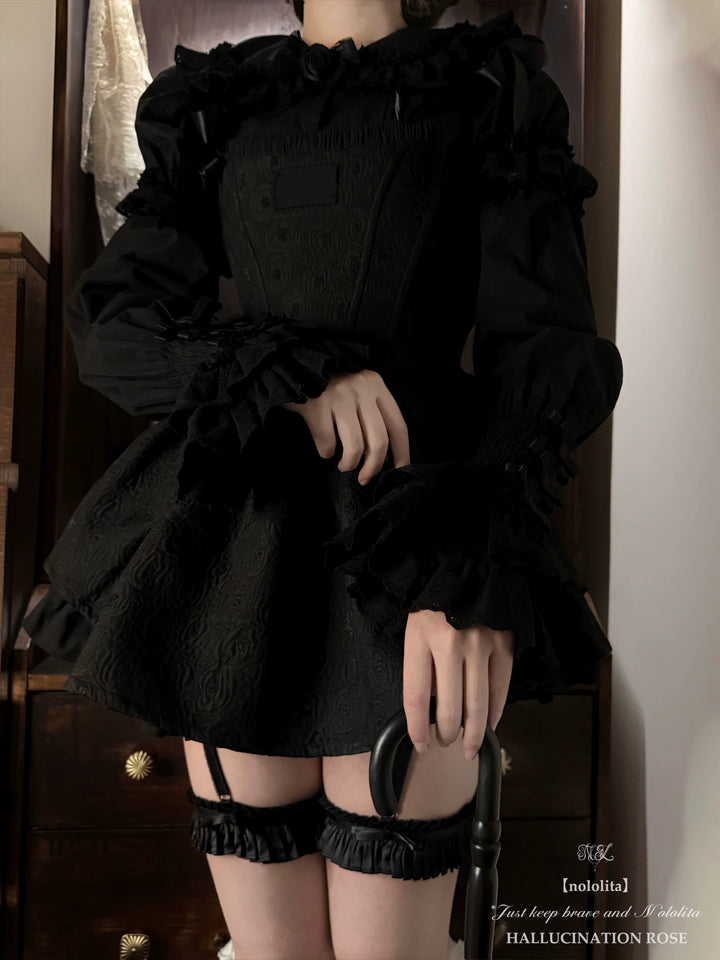 Nololita~Nightingale~Old School Lolita Shirt with Detachable Sleeves 41944:720486