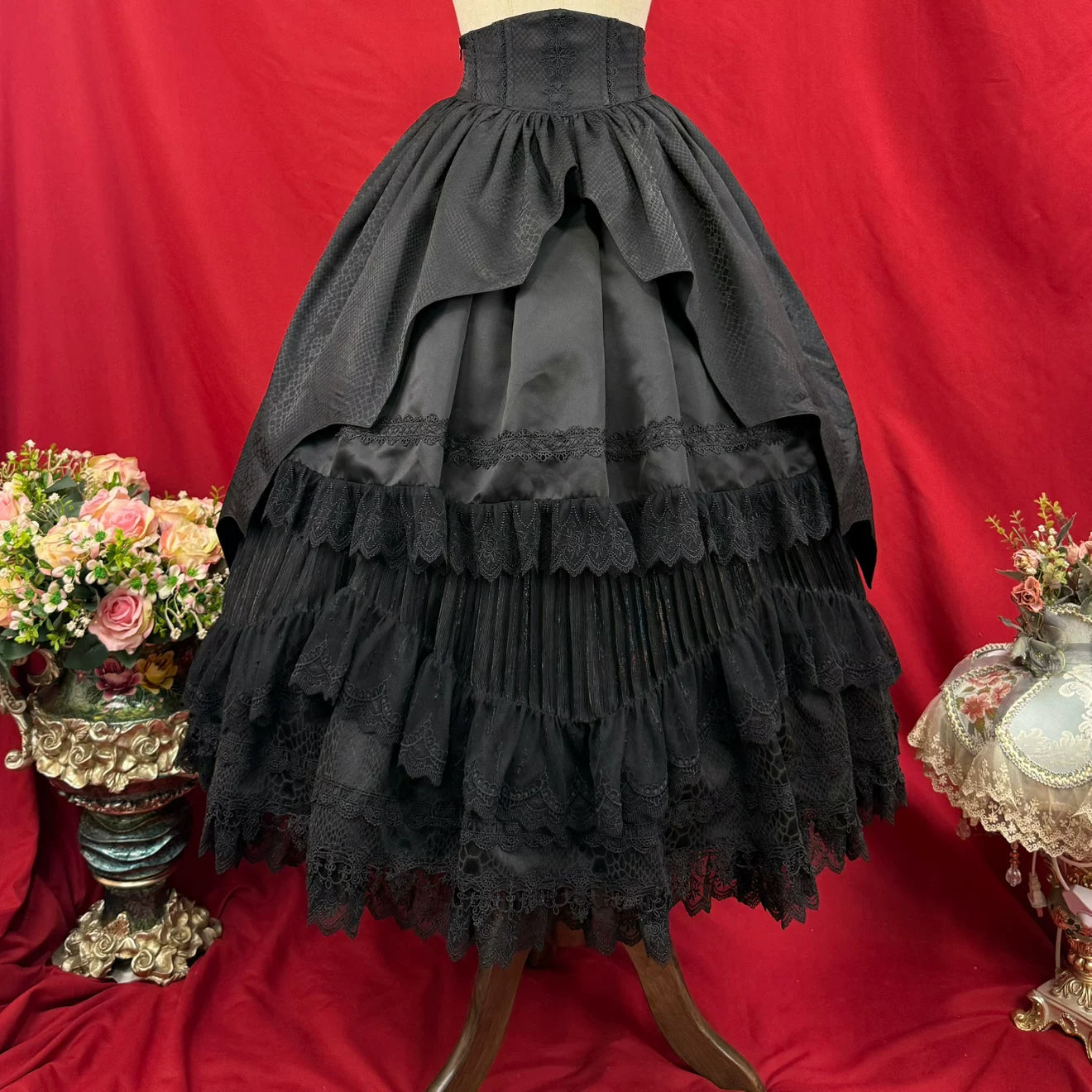 Broken Winged Bat - Gothic Lolita Shirt & SK Set, Bat-wing Shaped Hem 44706:824129