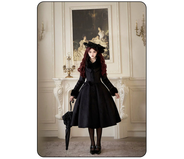 Susin Lolita~Moonlit Rose~Gothic Lolita OP Dress Winter Wool Lolita Overcoat   