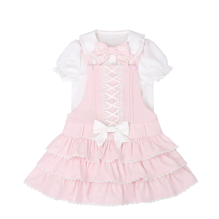 To Alice~Old School Lolita Salopette Suit Tiered Dress