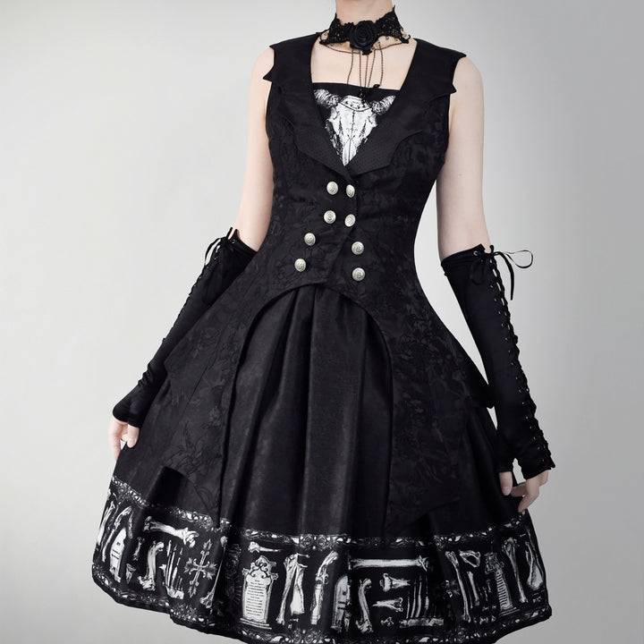 (BFM)Picture Book Girl~Dark Wings~Gothic Lolita Black Vest   