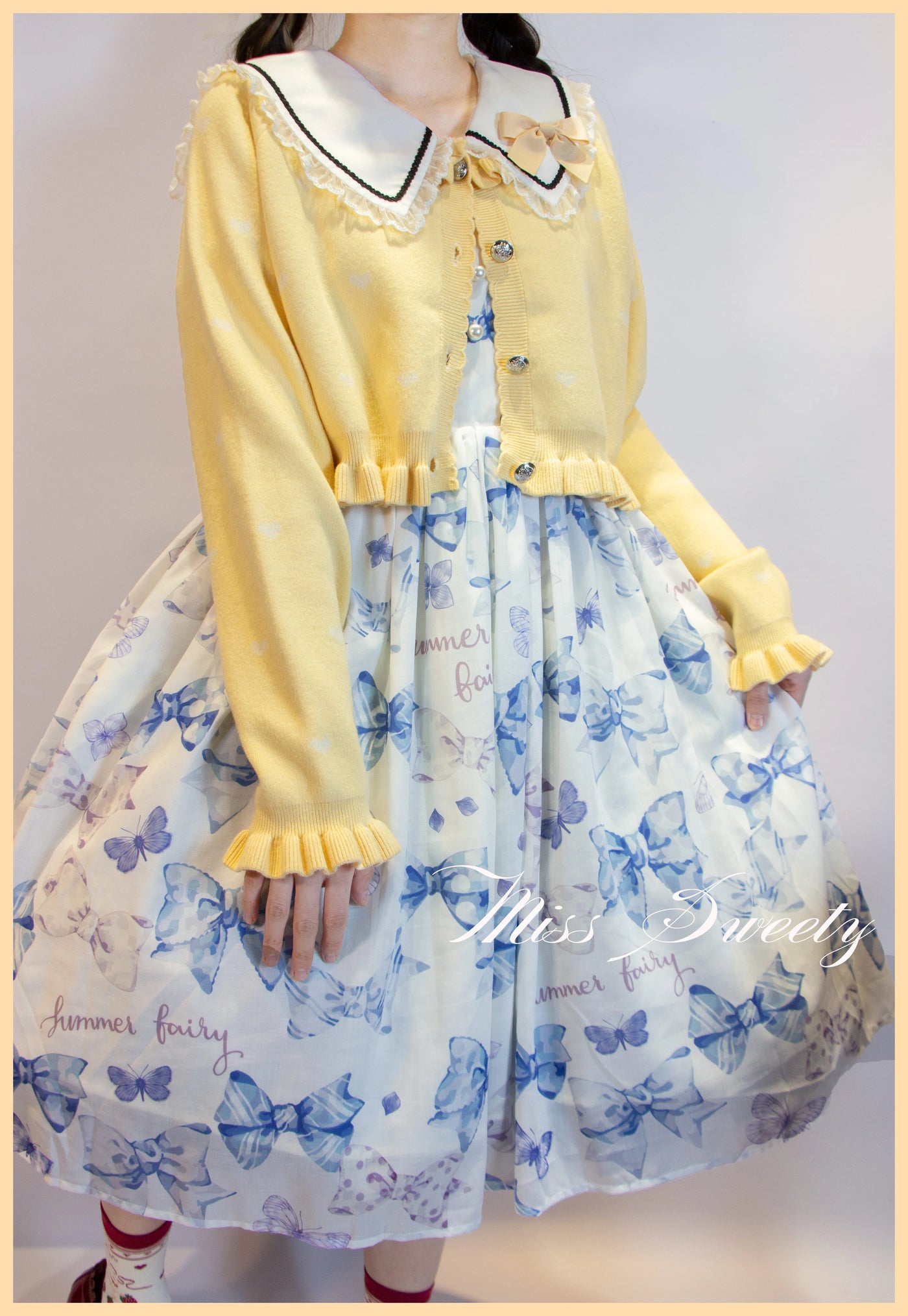 Yukines Box~Sweetheart~Sweet Lolita Short Sweater Mumlticolors free size yellow 