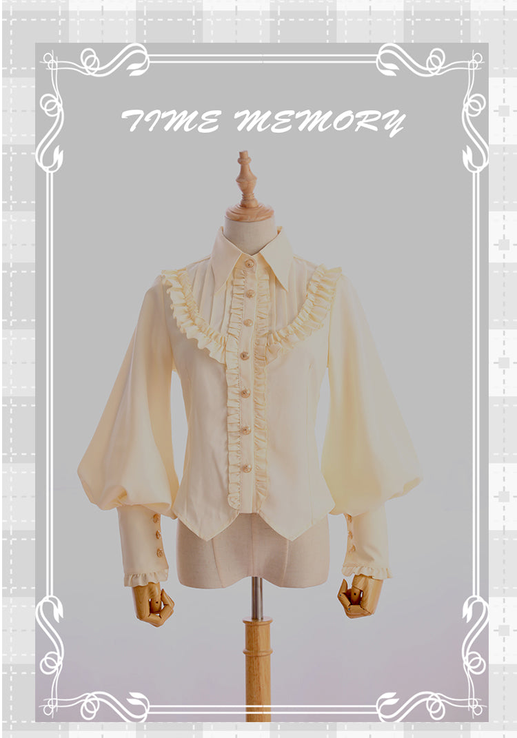 Time Memory - Elegant Lolita Slim Fit Mutton Sleeve Blouse 16422:216464