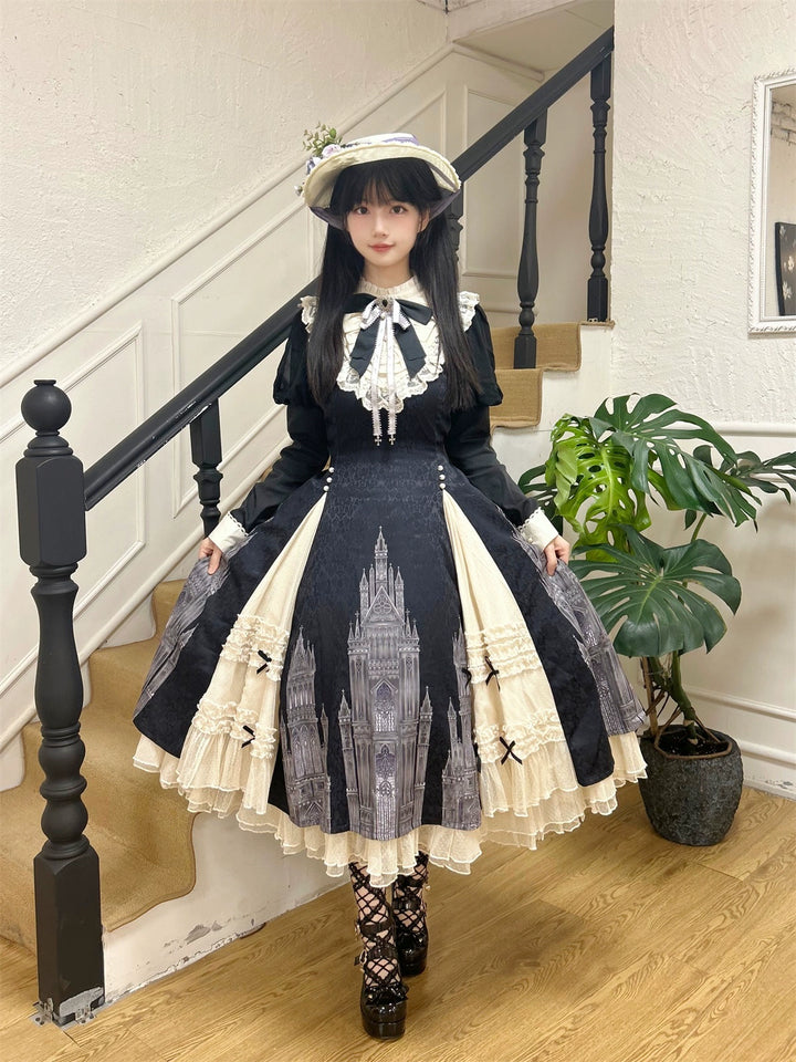 Letters from Unknown Star~Church Bell~Elegant Lolita OP Dress Long Sleeve Spring Autumn   