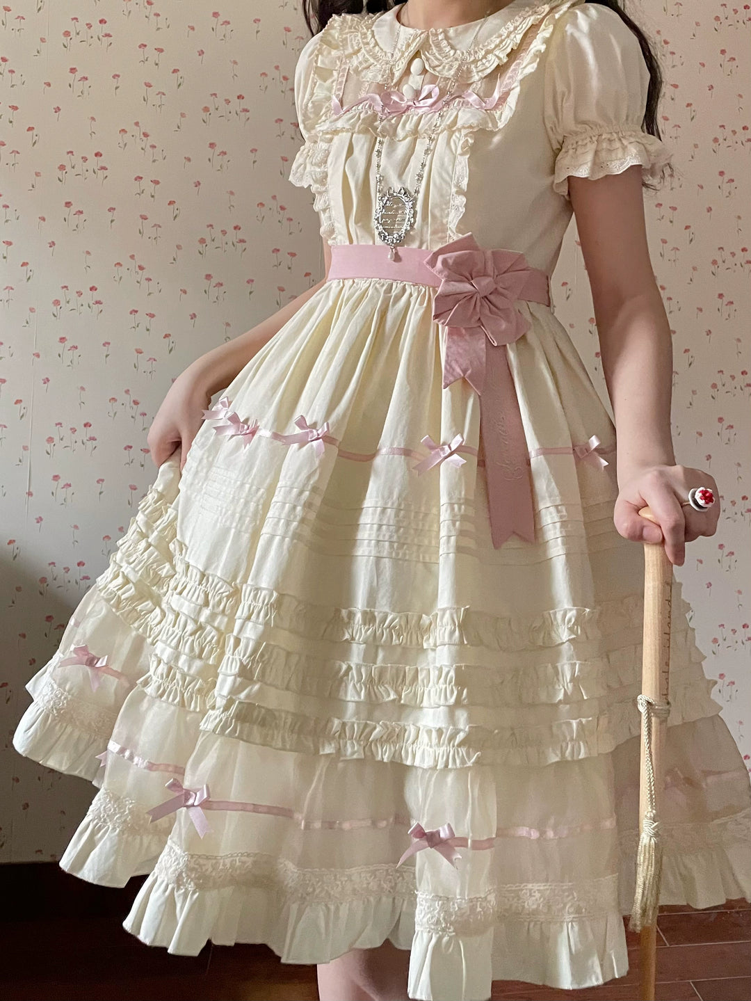 The Seventh Doll~Hazy Afternoon~Vintage Lolita OP Dress Embroidered Apron   