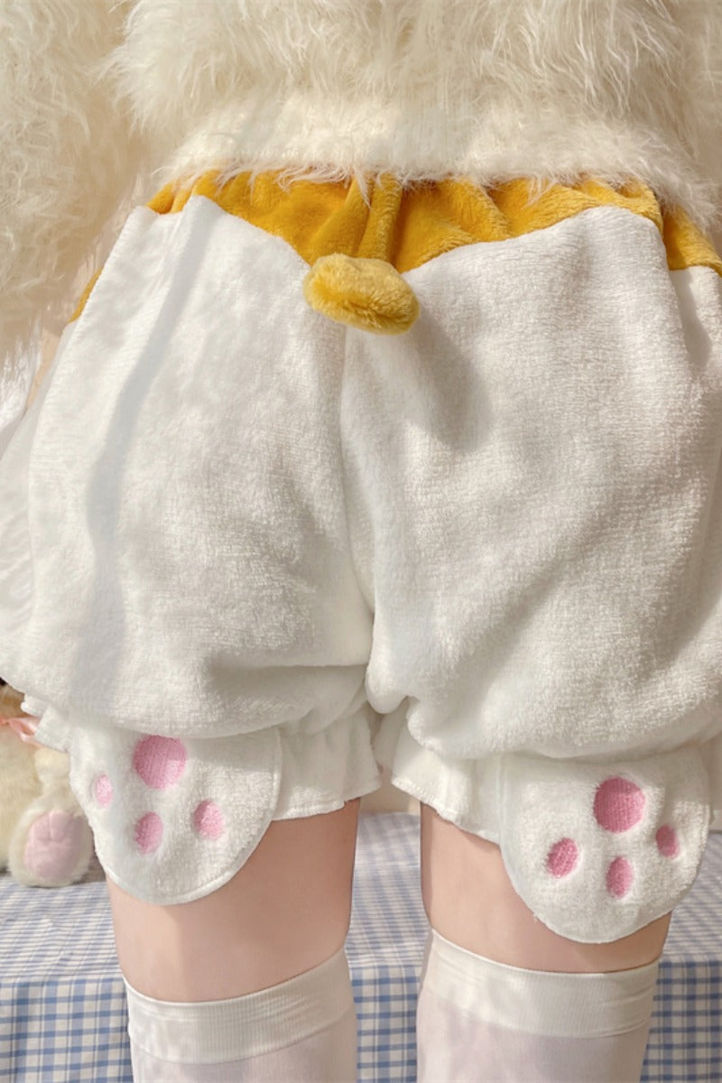 White Sugar Girl~Kawaii Winter Lolita Warm Velvet Petticoat with Corgi Tail   