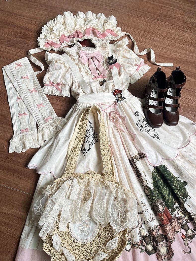 NanShengGe~Girl's Story Book~Plus Size Sweet Lolita OP Dress Two-piece Dress Suit 40704:673374