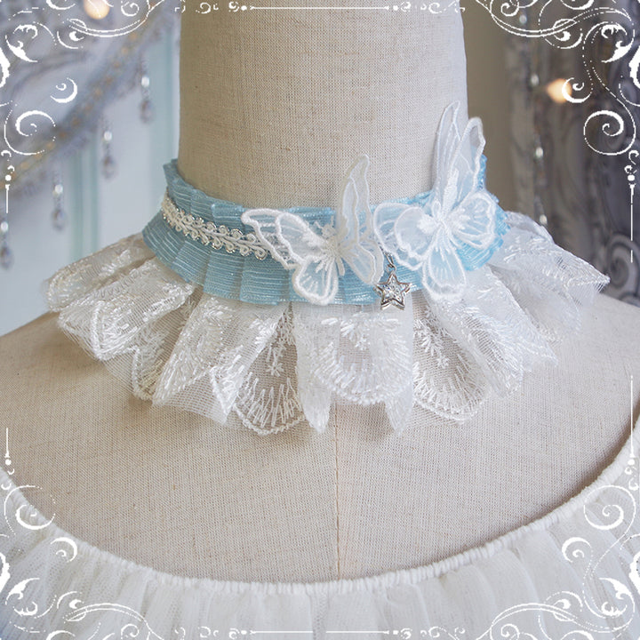 (Buyforme)Fairy Tales~Fate Quartet Bridal Lolita Gothic Accessories Blouse blue Free size choker