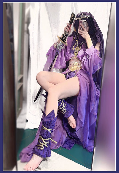 (BFM)Signorina~Divine Bride~Wedding Lolita JSK Dress Greek Style Halter Neckline Dress XS Purple 
