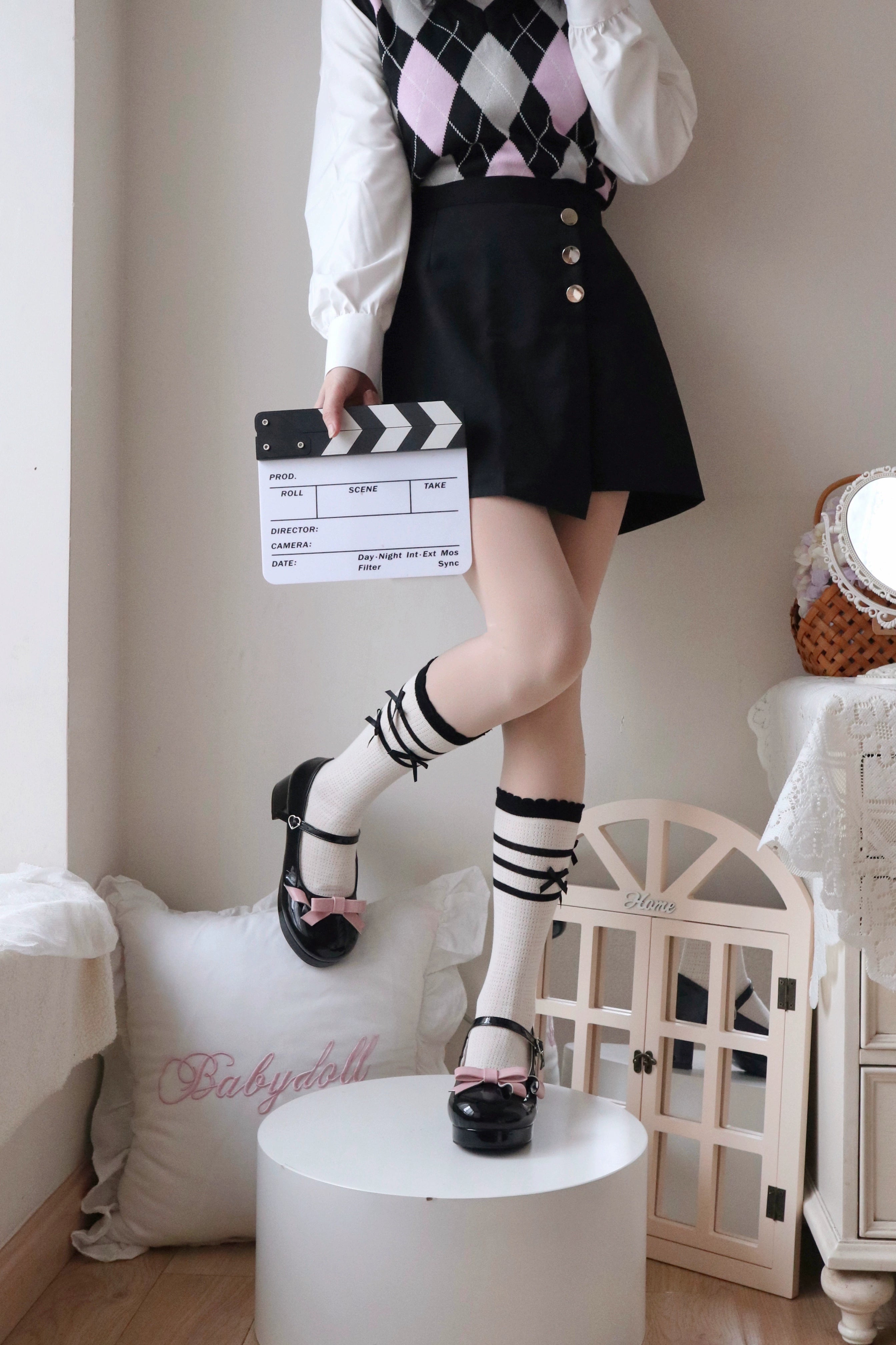 Dolly Doll~Lovers' Gift~Round Toe Middle Heel Mary Jane Lolita Shoes 32678:397798