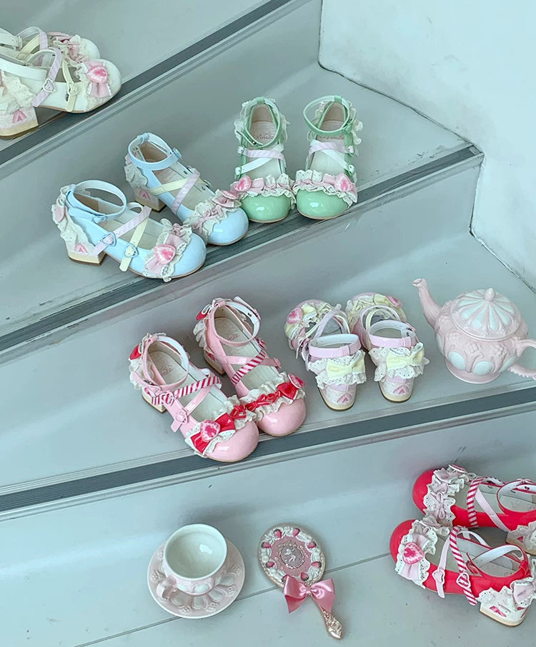 Strawberry Limited - Sweet Lolita Mary Jane Shoes, Strawberry Print 45984:870697
