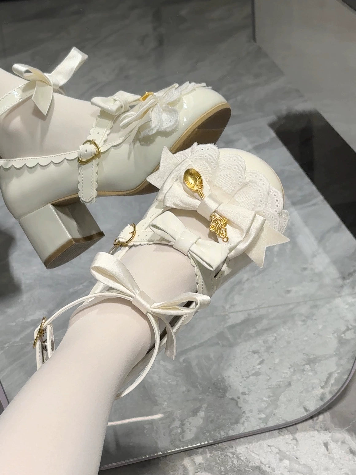 Beauty Bunny - Mousse Roll - Sweet Lolita Heel Shoes, Round Toe