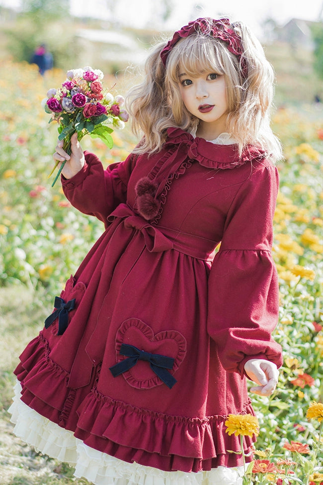 Dawn and Morning~Winter Lolita Coat Lovely Lolita Wool Coat Dress   