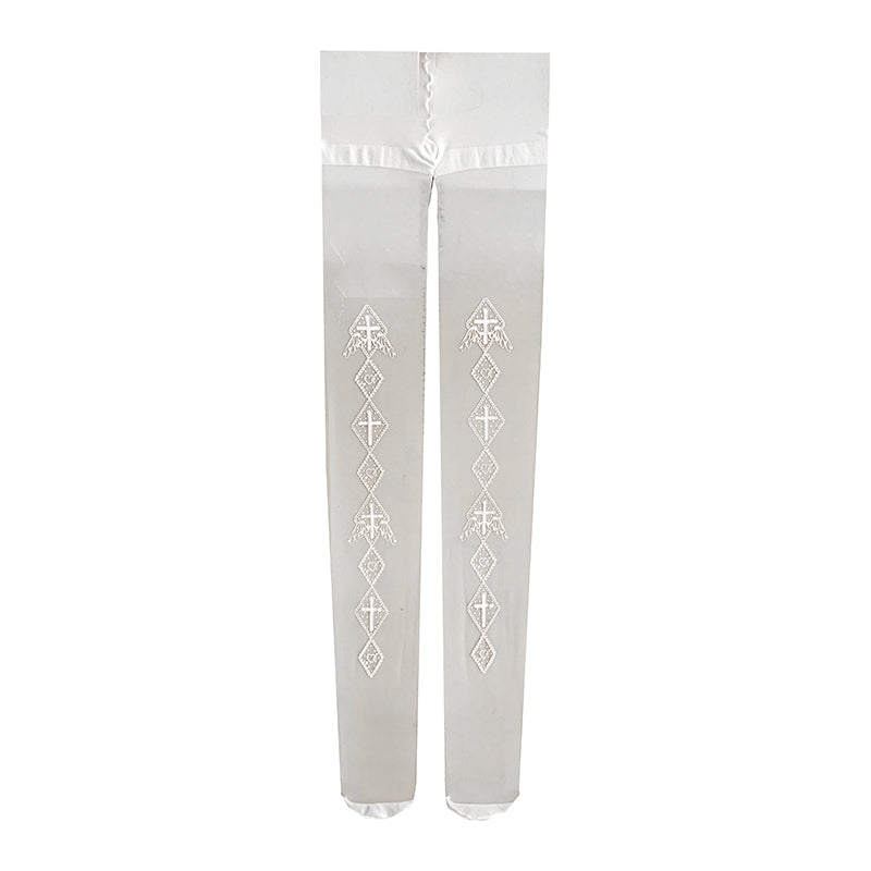 Roji Roji - Sweet Lolita White Print Tights