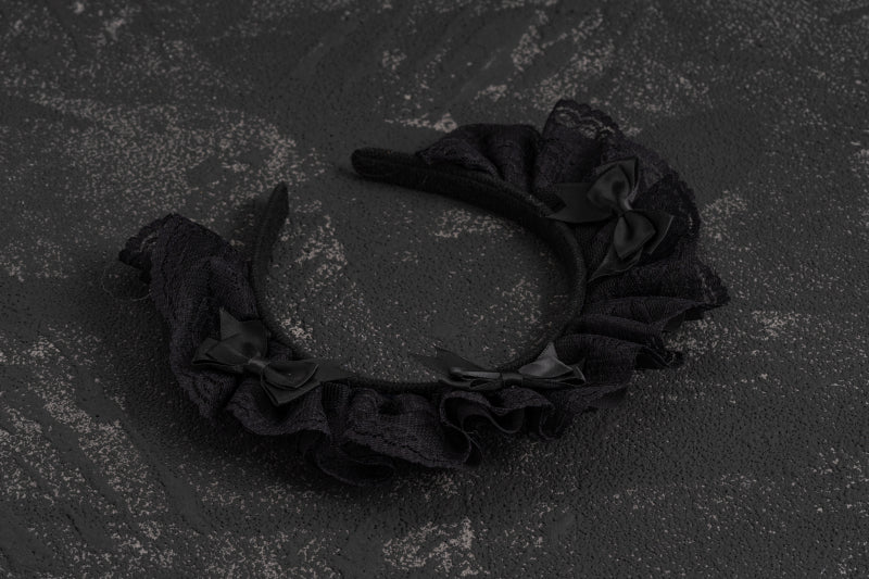 Strange Sugar~Gothic Lolita Lace Black Headband   