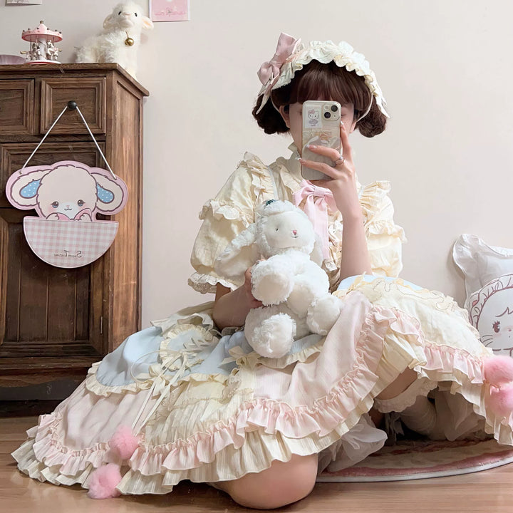 Uncle Wall Original~Dreamy Macaron~Sweet Lolita JSK Dress Solid Color Shirt   