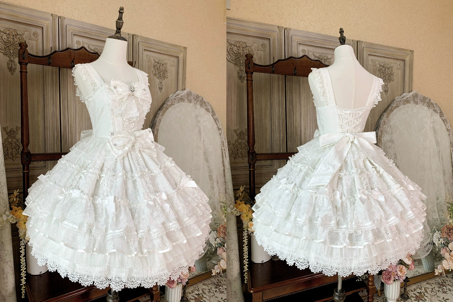 Flower Banquet - Wishing Star - Sweet Wedding Lolita JSK Bridal Lolita Dress 41860:716174