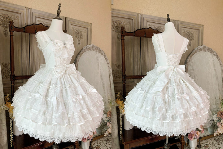 Flower Banquet~Wishing Star~Sweet Wedding Lolita JSK Bridal Lolita Dress 41860:716174