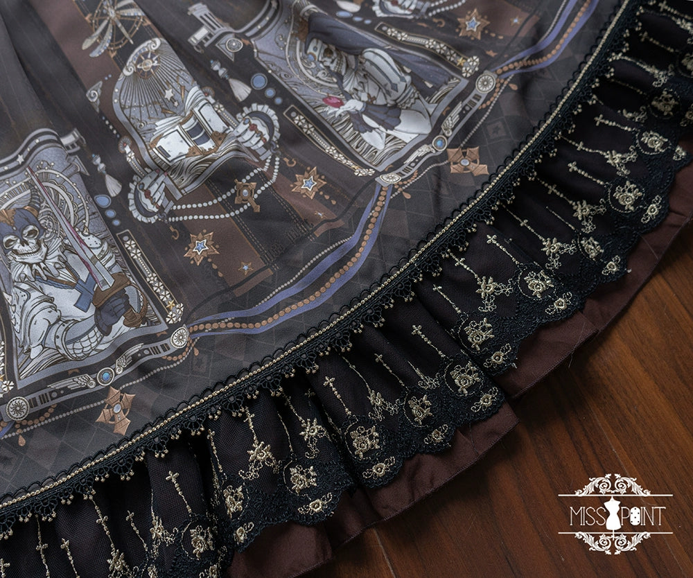 Miss Point - Demon Hunting Notes - Fishbone Gothic Lolita Skirt 33614:433786