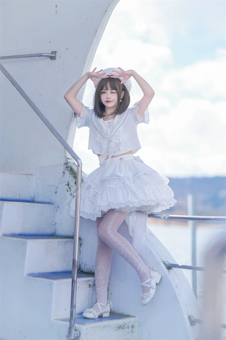 (BFM)Dear Dolls~Kawaii Lolita Shirt JK Sailor Half Skirt   