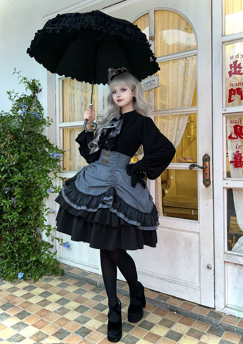 Perint Manor - Gothic Lolita Striped Dress, Tailor-made 44410:808384