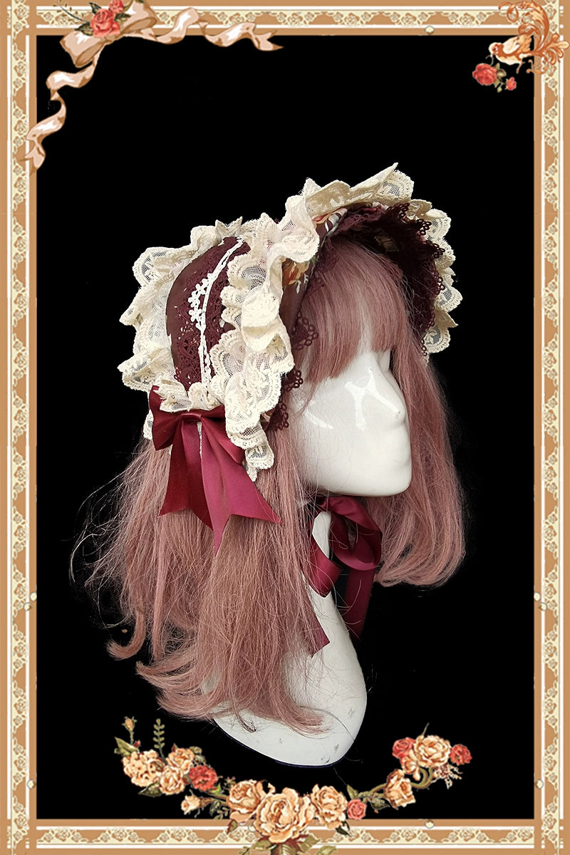 Infanta - Sweet Lolita Accessories Bonnet KC Socks Beret Rose Garden BNT