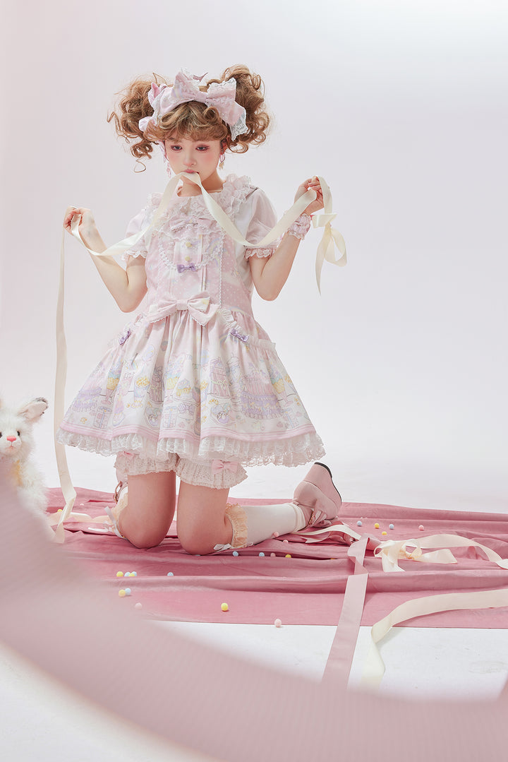 Vcastle~Unicorn Sugar Party~Kawaii Lolita Salopette Suit with Unicorn Hood 42110:726667