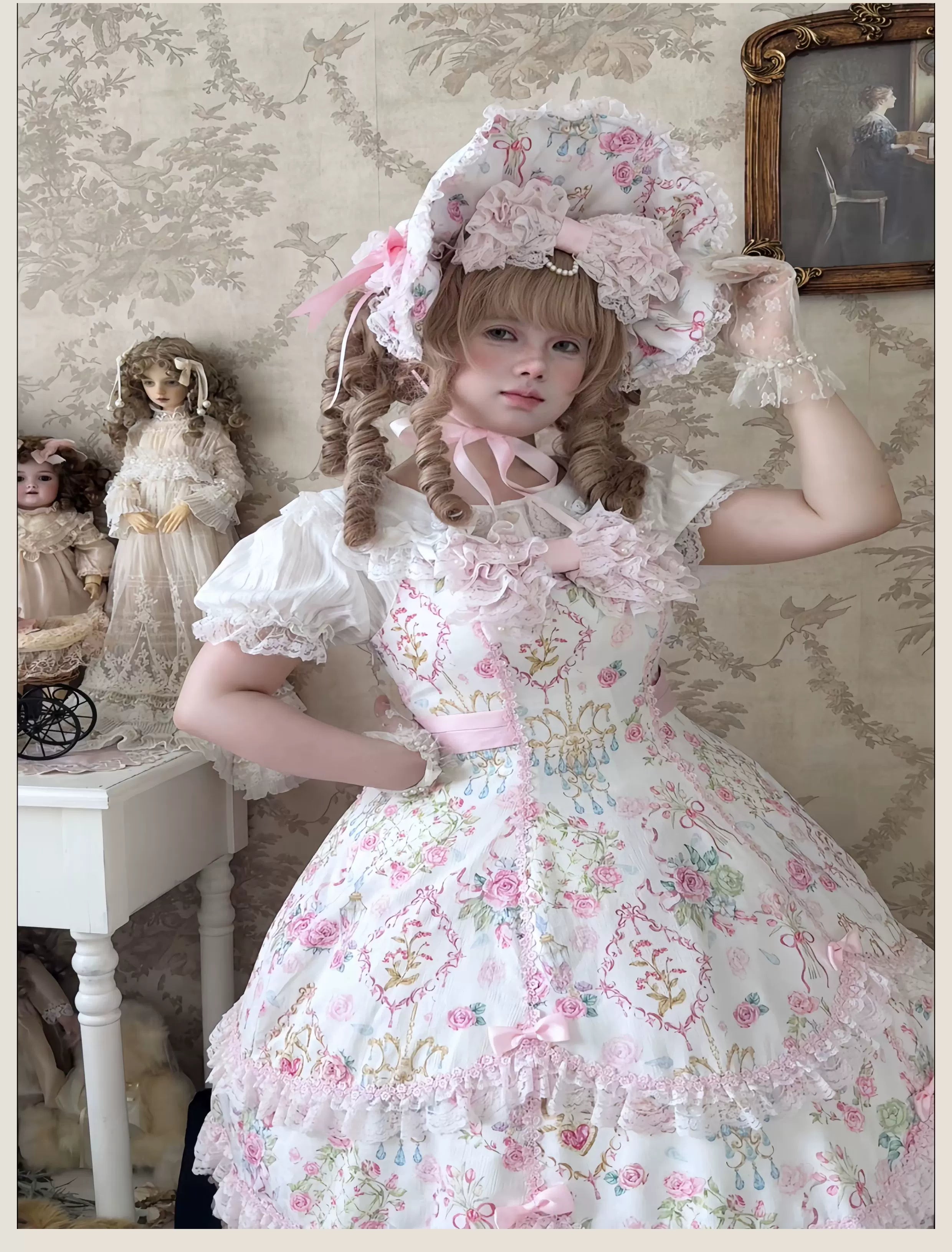 Old School Lolita Peter Pan Collar Blouse with Lace 45504:851229