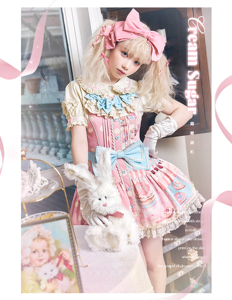 Mewroco~Frost Sugar Sweetheart~Lolita Cute Daily Strappy Dress   