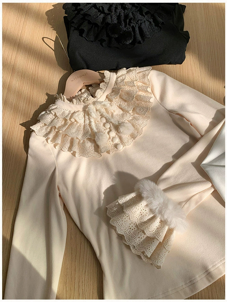 With PUJI - Frostfall - Winter Sweet Lolita Inner Wear, Layered Lace 44284:802065