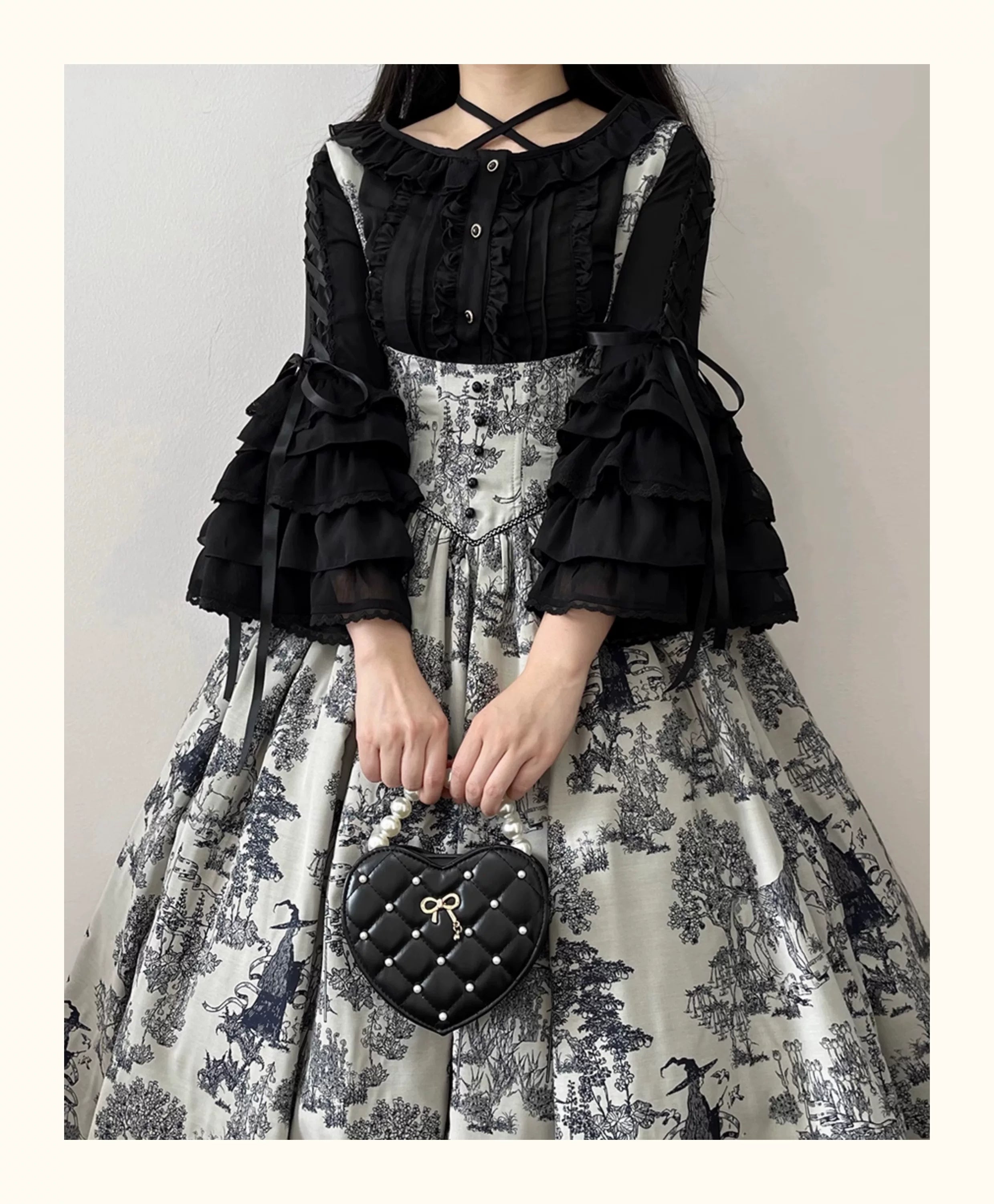 Sleeping Curse - Sweet Lolita Hime Sleeve Halter-neck Blouse