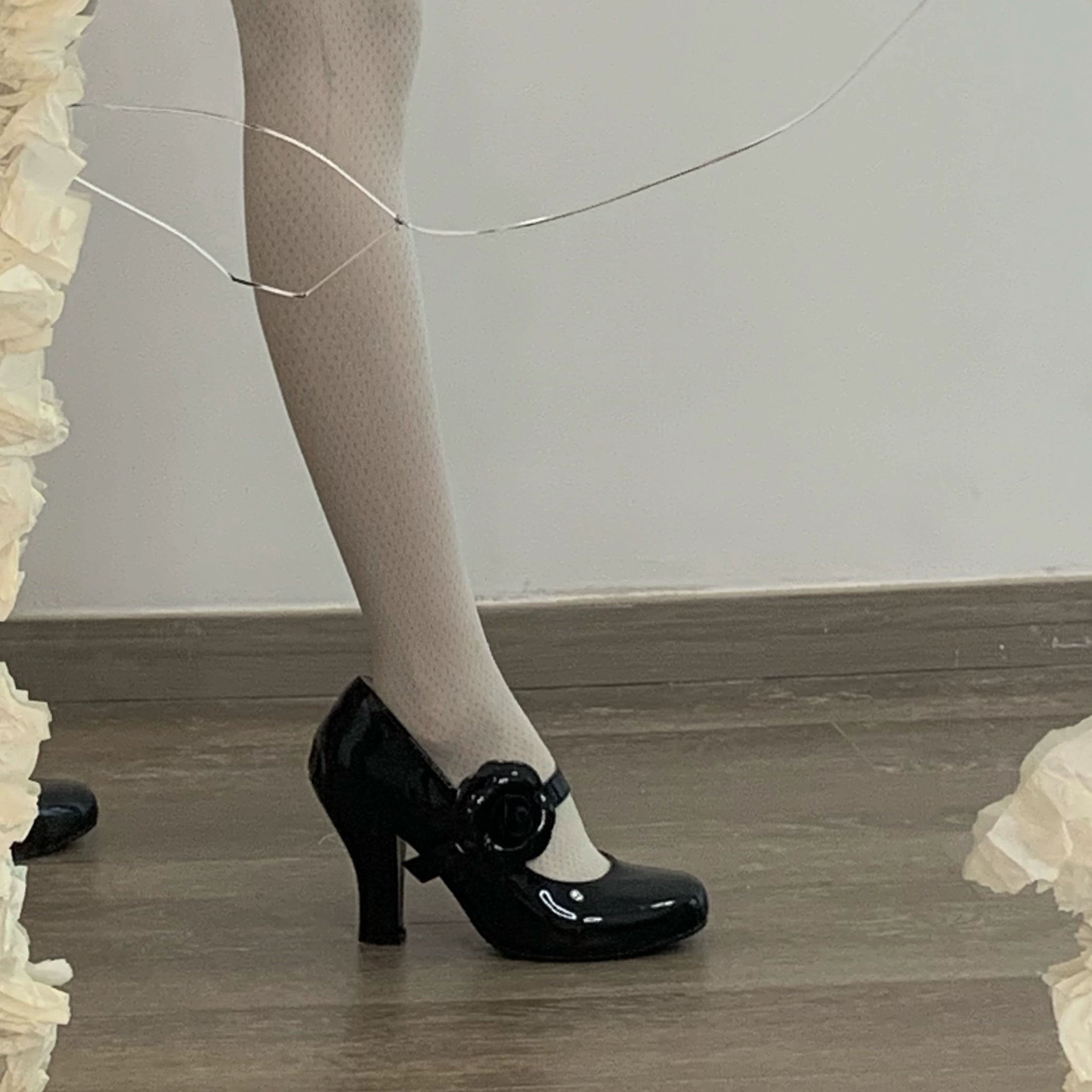 Bingo Lulu - Retro Sweet Lolita Shoes Mary Jane Lolita High Heels 34 Black