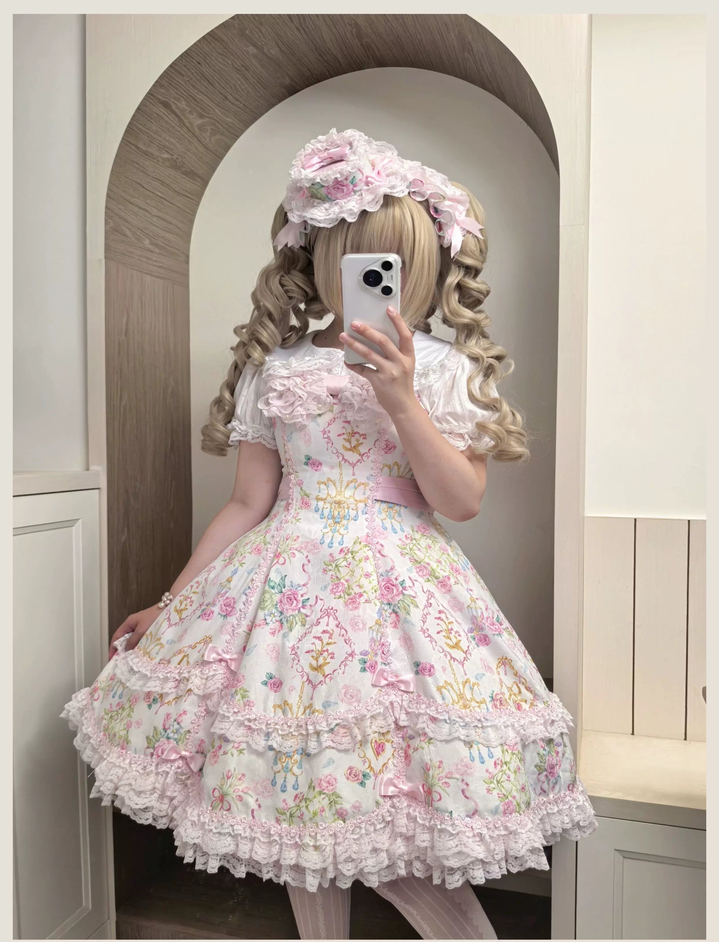 Old School Lolita Peter Pan Collar Blouse with Lace 45504:851235