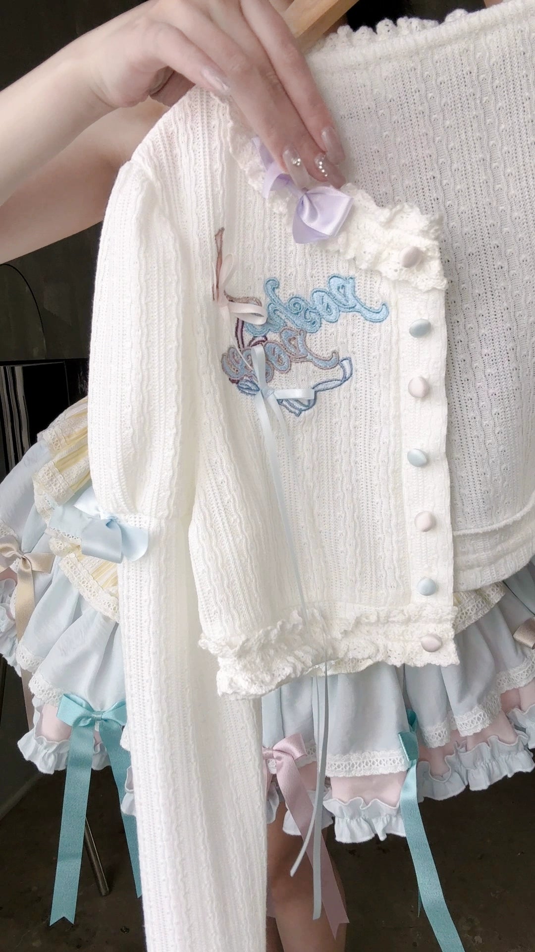 POSHEPOSE~Wish and Girl's Prayer~Sweet Lolita Cardigan Short Knit Sweater