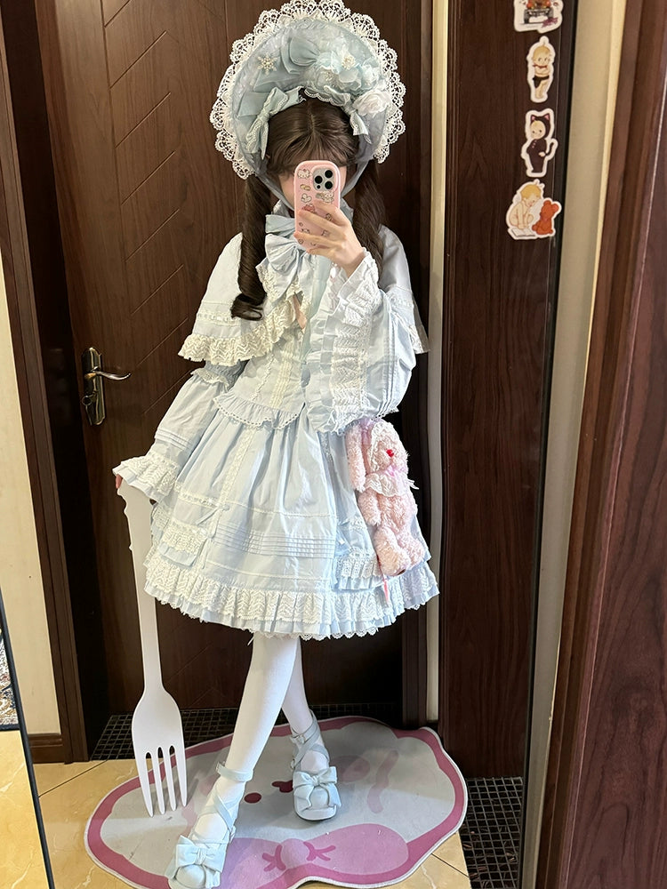 AerialCat - Praying Snowfall - Old School Lolita Skirt Suit Cape Princess Sleeve Shirt 39180:707132