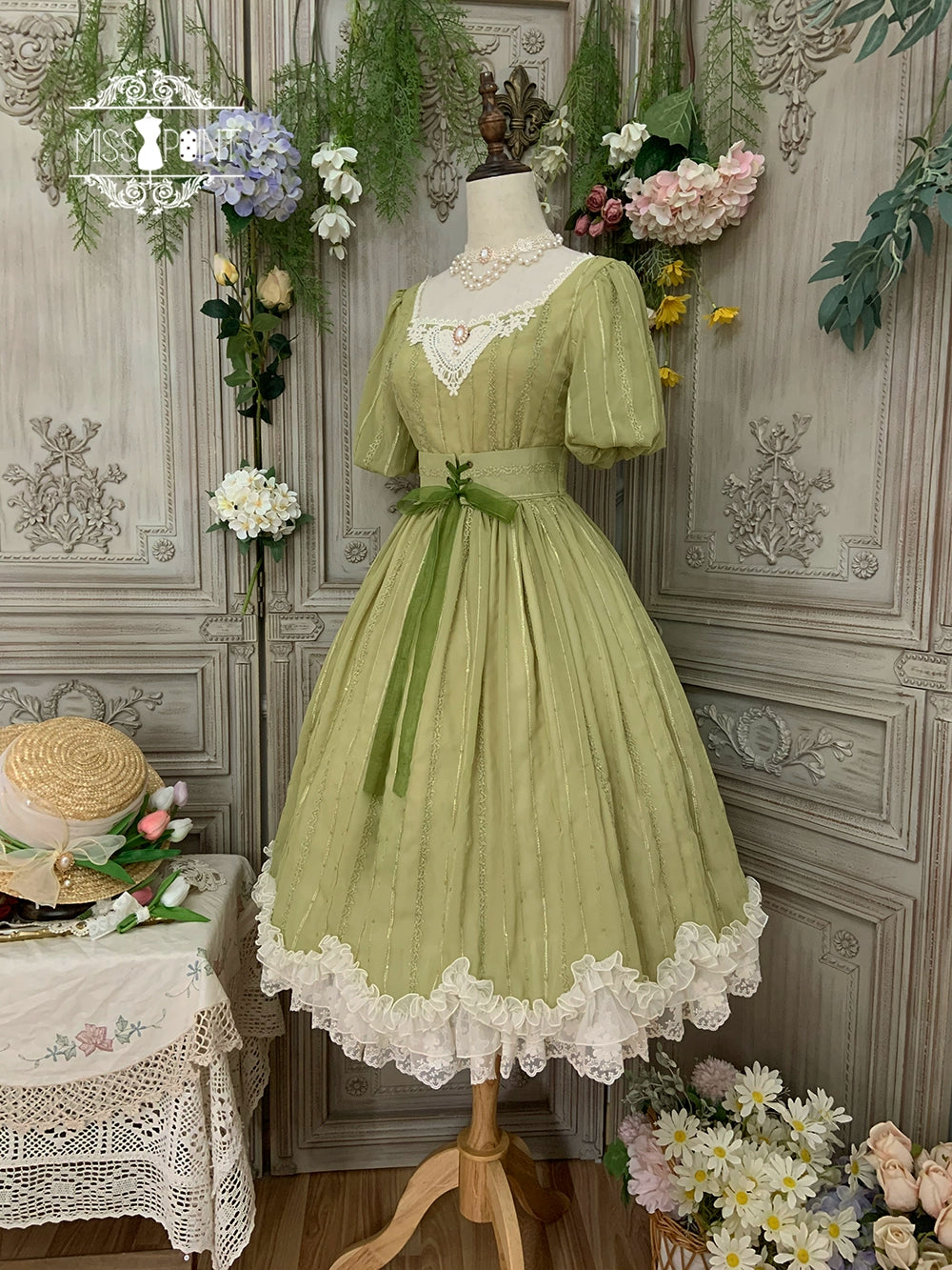 Miss Point~Tulip~Classic Lolita OP Dress Short Sleeve Dress Multicolors 19622:405384
