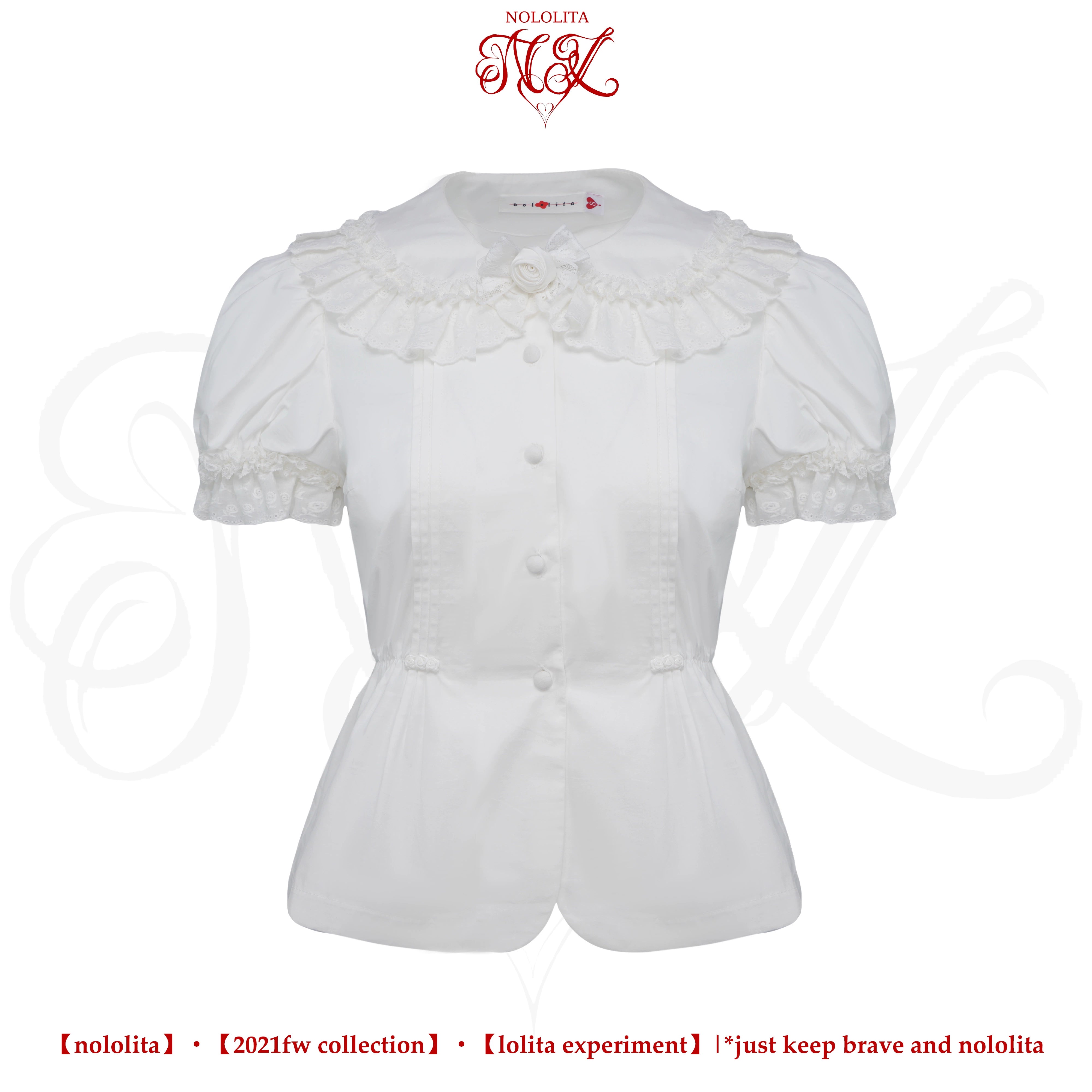 Nololita~Nightingale~Old School Lolita Shirt with Detachable Sleeves (L M S XL XS) 41944:719708