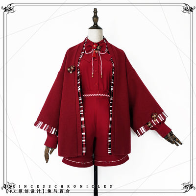 Princess Chronicles~Rabbit and Lily~Ouji Lolita Handsome Red Shirt Set   