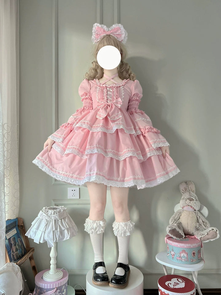 Sugar Girl~Sweet Lolita OP Dress Detachable Sleeves   