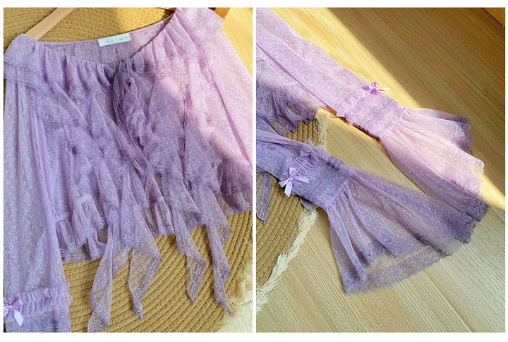 With PUJI~Letters and Poetry~Summer Classic Lolita Tulle Lace Bolero with Multi-Color 42928:758073